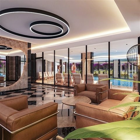 Apartments under construction in one of the resort areas of Mersin