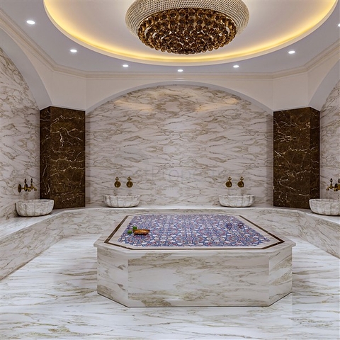 Apartments under construction in one of the resort areas of Mersin