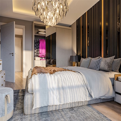 Apartments under construction in one of the resort areas of Mersin