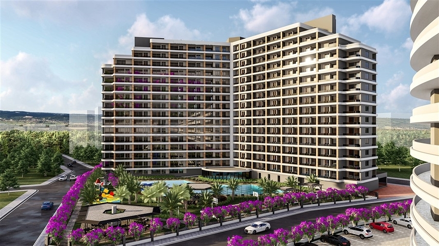 Apartments under construction in one of the resort areas of Mersin
