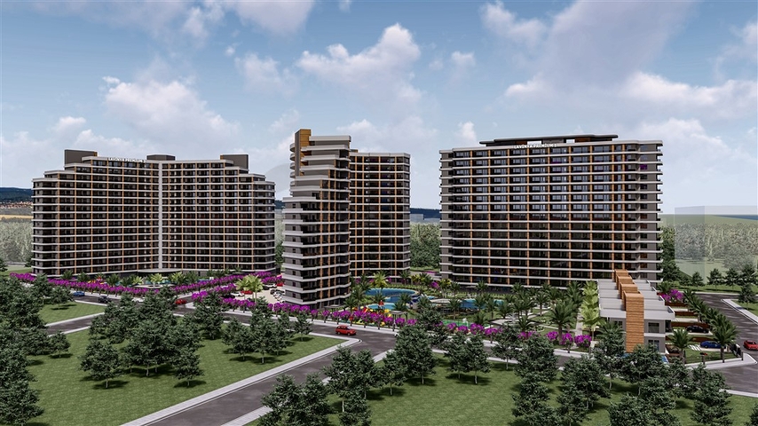 Apartments under construction in one of the resort areas of Mersin