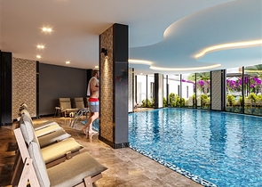 Apartments under construction in one of the resort areas of Mersin