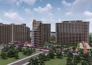 Apartments under construction in one of the resort areas of Mersin