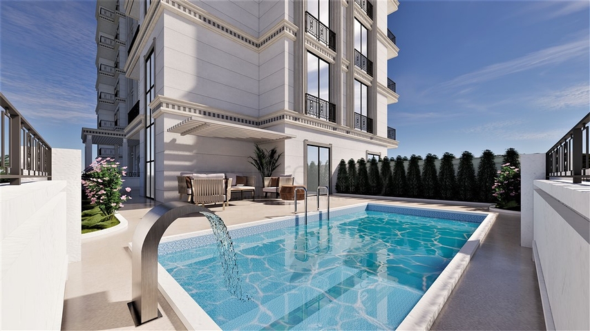 1+1 apartments in a project at the final stage of construction in Avsallar district