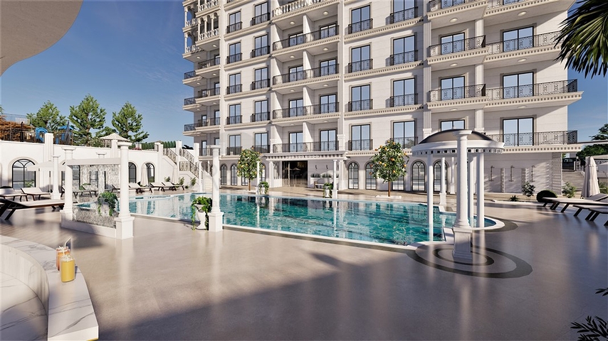 1+1 apartments in a project at the final stage of construction in Avsallar district