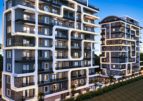 1+1 apartment under construction in Mahmutlar district