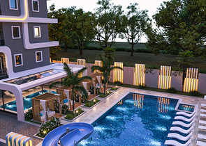 1+1 apartment under construction in Mahmutlar district