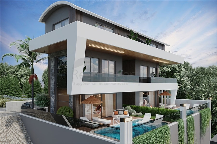 New villa complex with panoramic sea views in Tepe area