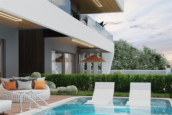 New villa complex with panoramic sea views in Tepe area