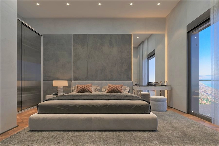 New villa complex with panoramic sea views in Tepe area