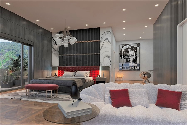 New villa complex with panoramic sea views in Tepe area