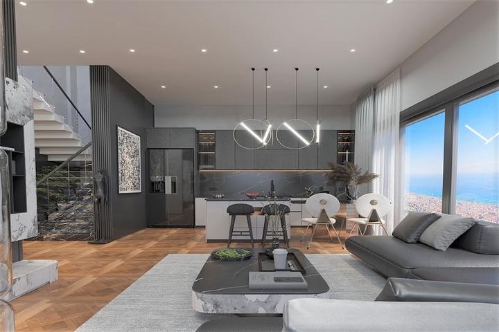 New villa complex with panoramic sea views in Tepe area