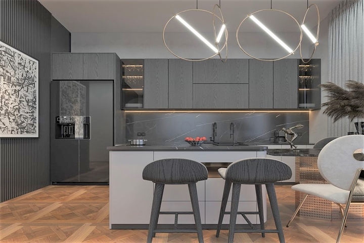 New villa complex with panoramic sea views in Tepe area