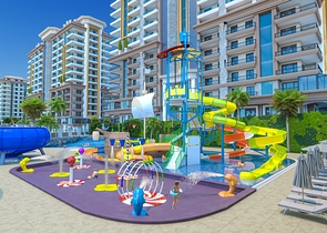 4+1 apartment with separate kitchen in a premium class complex in Mahmutlar district