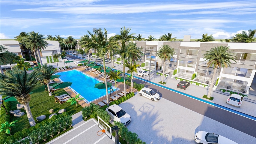 Low-rise complex 600 meters from the beach in the Iskele area