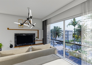 Low-rise complex 600 meters from the beach in the Iskele area