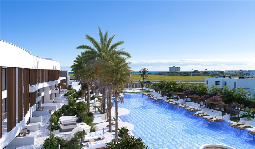 A complex under construction in one of the most popular areas in Northern Cyprus