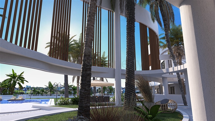 A complex under construction in one of the most popular areas in Northern Cyprus