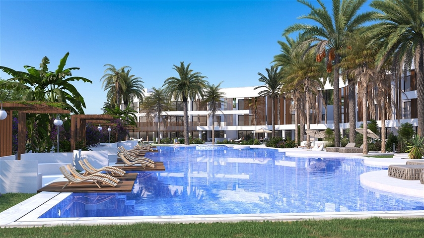 A complex under construction in one of the most popular areas in Northern Cyprus