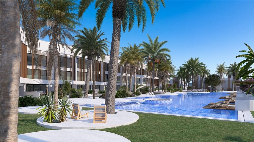A complex under construction in one of the most popular areas in Northern Cyprus