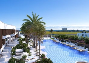 A complex under construction in one of the most popular areas in Northern Cyprus