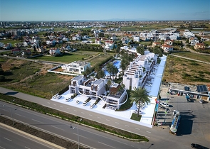 A complex under construction in one of the most popular areas in Northern Cyprus