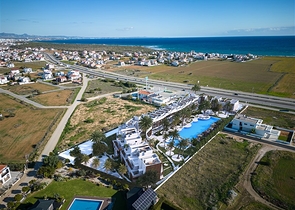 A complex under construction in one of the most popular areas in Northern Cyprus