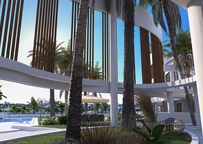 A complex under construction in one of the most popular areas in Northern Cyprus