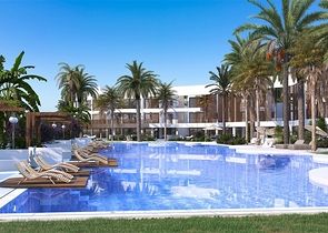 A complex under construction in one of the most popular areas in Northern Cyprus