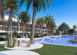 A complex under construction in one of the most popular areas in Northern Cyprus