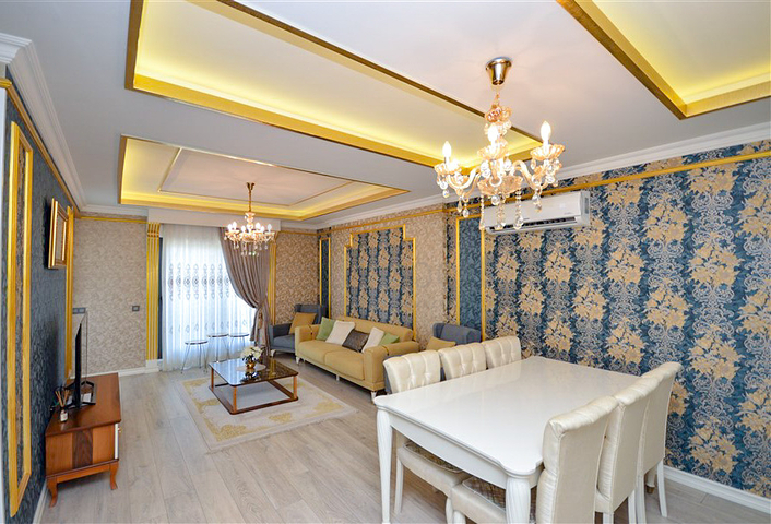 Luxury 2+1 apartment with sea view in an elite Alanya complex