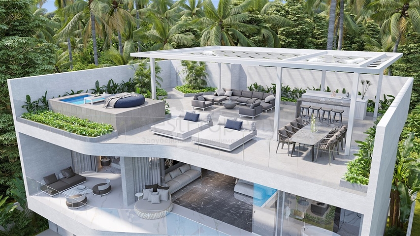 The project of a complex of two-storey premium class villas with an original design