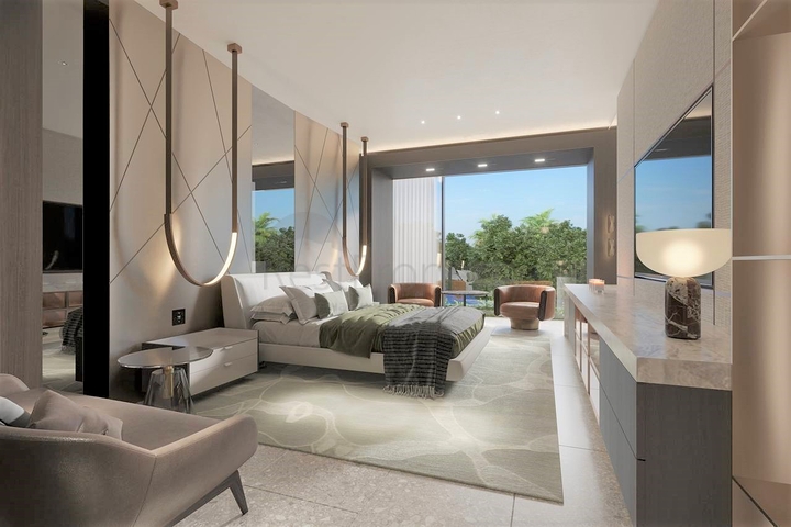 Luxury apartment complex on the first line of Bali ocean island