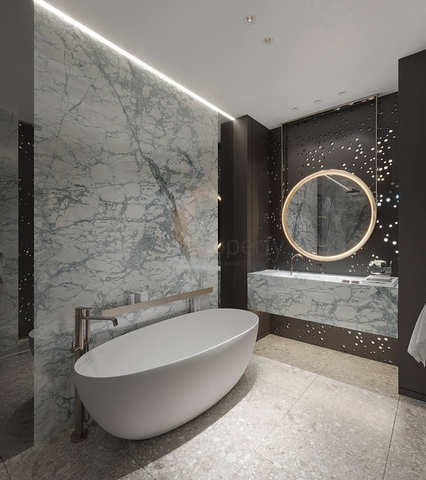 Luxury apartment complex on the first line of Bali ocean island