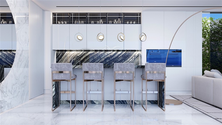 A complex of luxury California-style villas on the Southern slope of Bali Island