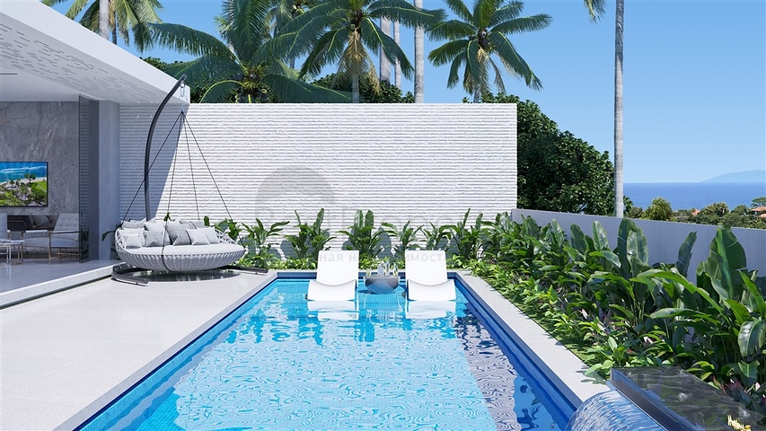 A complex of luxury California-style villas on the Southern slope of Bali Island