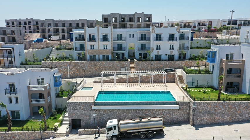 A finished residence with panoramic sea views.
