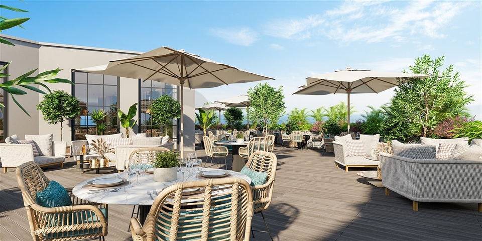 The complex is in the final stage of construction, 150 meters from the sea