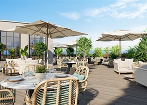 The complex is in the final stage of construction, 150 meters from the sea