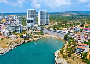 The complex is in the final stage of construction, 150 meters from the sea