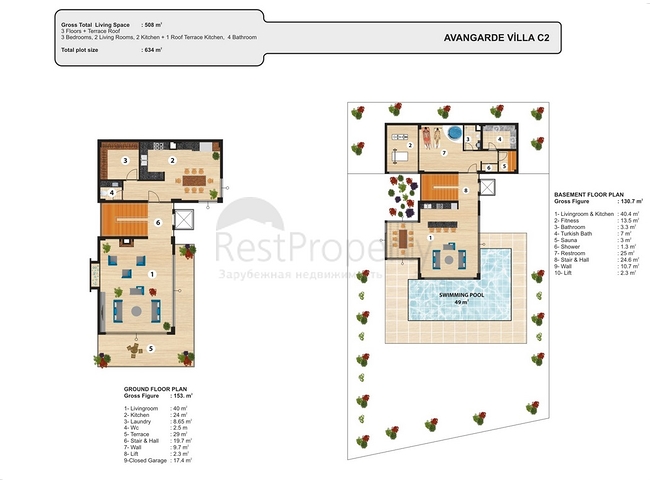 Luxury villas on the territory of a unique complex