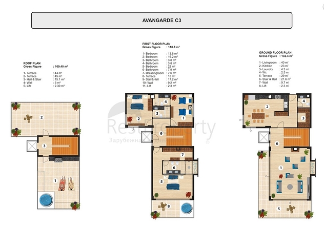 Luxury villas on the territory of a unique complex