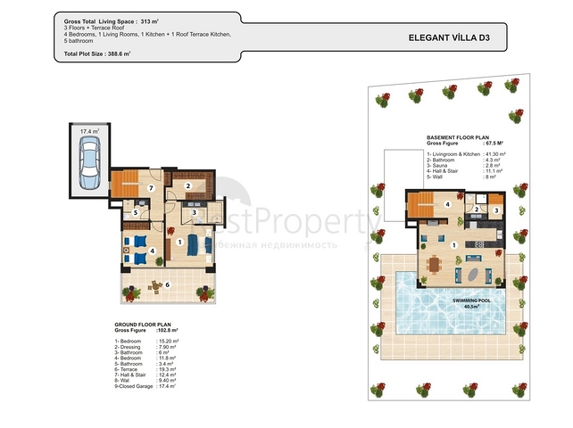 Luxury villas on the territory of a unique complex