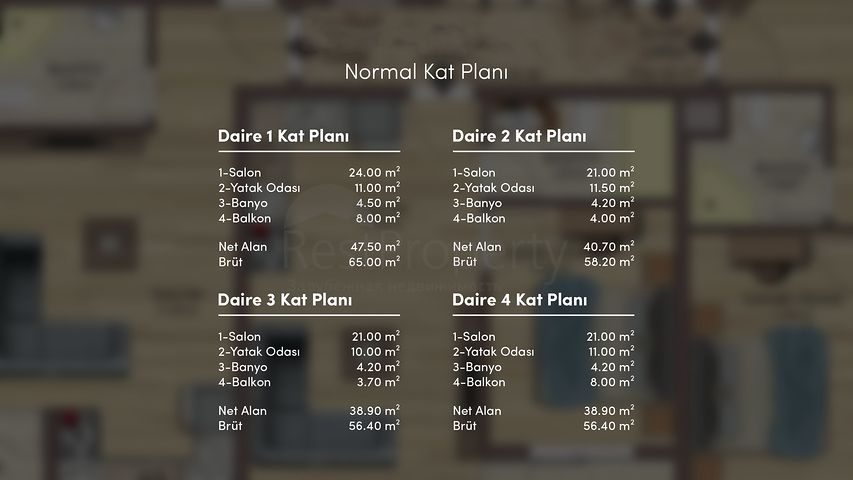 2+1 duplex apartments in the Persimmon - Antalya neighborhood