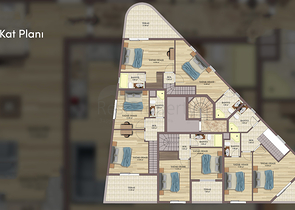 2+1 duplex apartments in the Persimmon - Antalya neighborhood