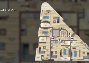 2+1 duplex apartments in the Persimmon - Antalya neighborhood