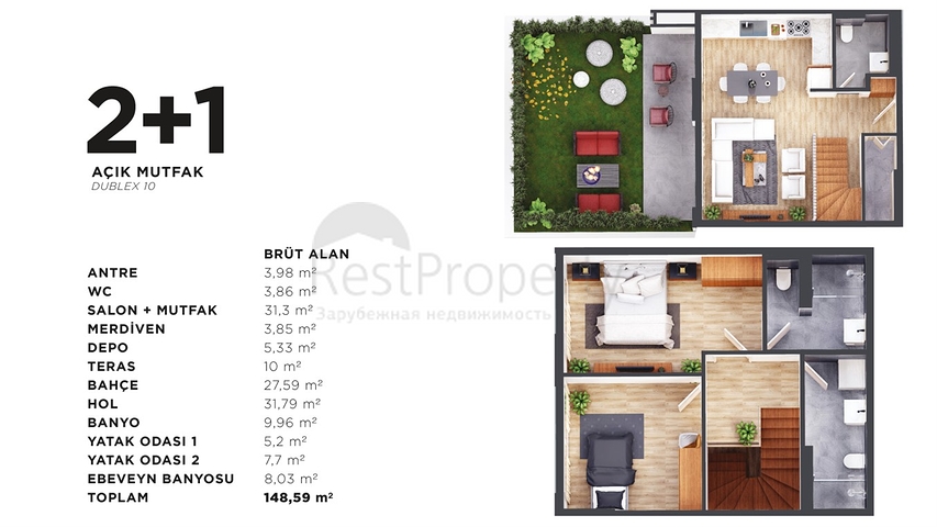 1+1 and 2+1 apartments in Kepez - Antalya area