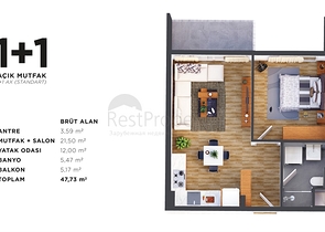 1+1 and 2+1 apartments in Kepez - Antalya area