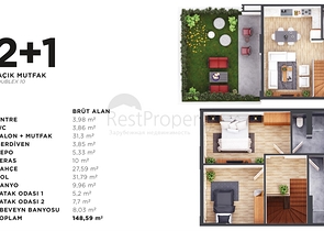 1+1 and 2+1 apartments in Kepez - Antalya area
