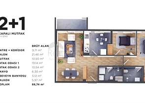 1+1 and 2+1 apartments in Kepez - Antalya area